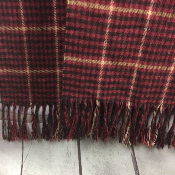 100% Cashmere Scarf Wrap Scotland Made Red Black Check 13" x 30" - Picture 5 of 7